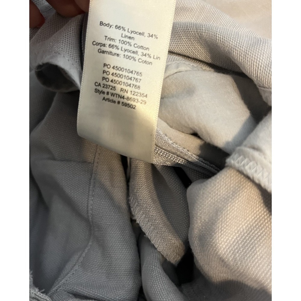 Aritzia Wilfred Brax Jumpsuit 6 Gray Linen Blend Wide Leg Tie Waist - Picture 6 of 7